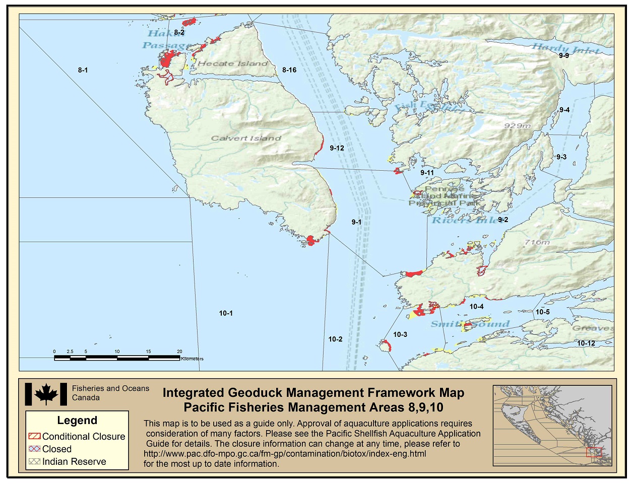 Map: Pacific Region Fisheries Management Area 8