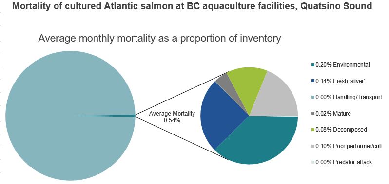 Mortality of cultured Atlantic salmon at BC aquaculture facilities, Quatsino Sound
