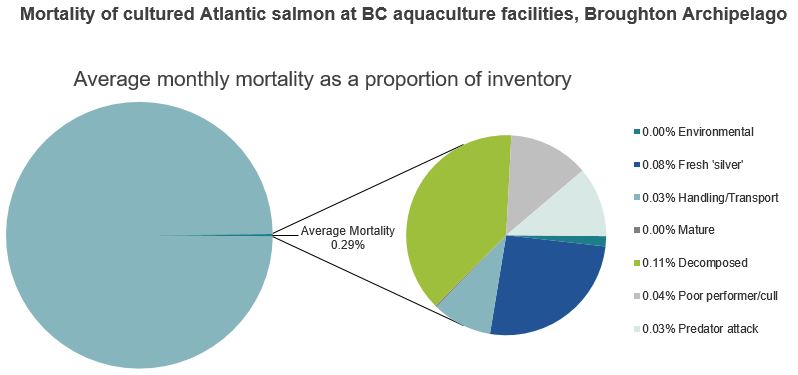 Mortality of cultured Atlantic salmon at BC aquaculture facilities, Broughton Archipelago