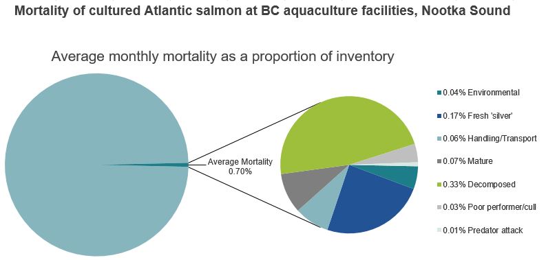 Mortality of cultured Atlantic salmon at BC aquaculture facilities, Nootka Sound