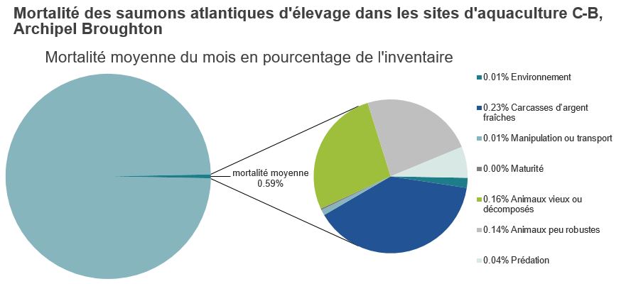 Mortalité des saumons atlantiques d'élevage dans les sites d'aquaculture C-B, Baie Clayoquot