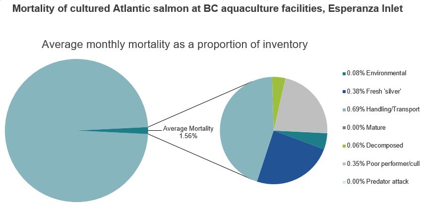 Mortality of cultured Atlantic salmon at BC aquaculture facilities, Esperanza Inlet
