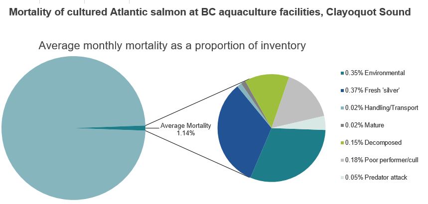 Mortality of cultured Atlantic salmon at BC aquaculture facilities, Clayoquot Sound