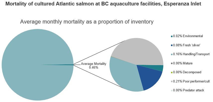 Mortality of cultured Atlantic salmon at BC aquaculture facilities, Esperanza Inlet