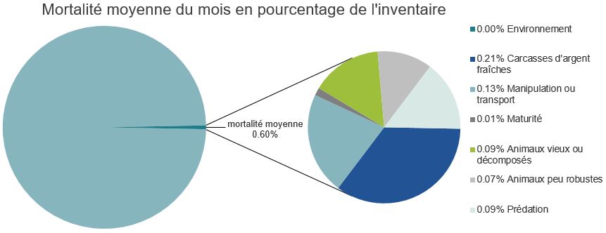 Mortalité des saumons atlantiques d'élevage dans les sites d'aquaculture C-B, Archipel Broughton
