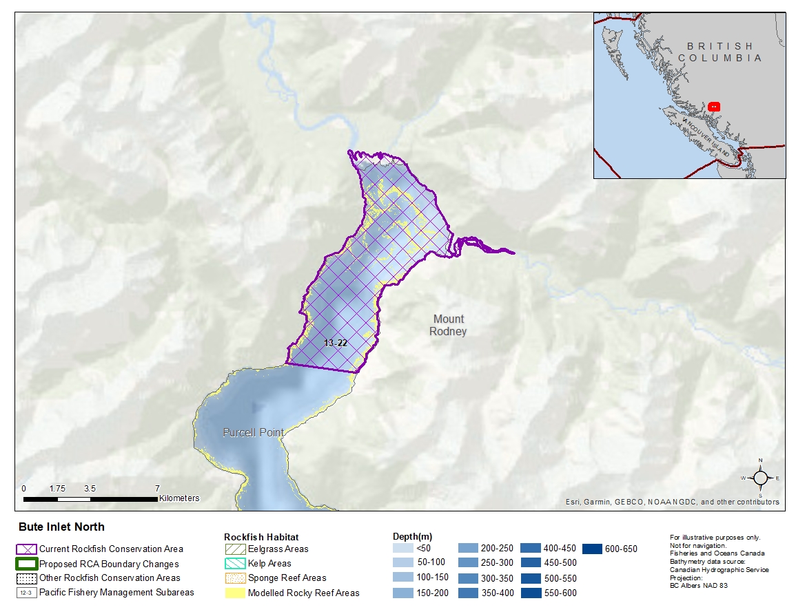 Map: Rockfish Conservation Area boundary and proposed changes