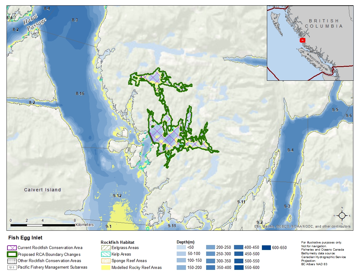 Map: Rockfish Conservation Area boundary and proposed changes