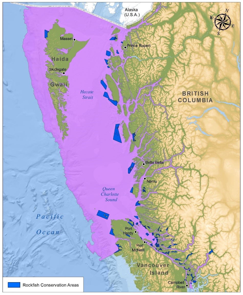 Map: Rockfish Conservation Areas in the Northern Shelf Bioregion