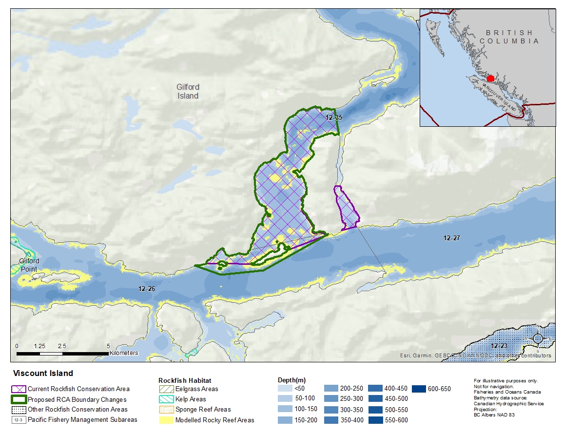Map: Rockfish Conservation Area boundary and proposed changes