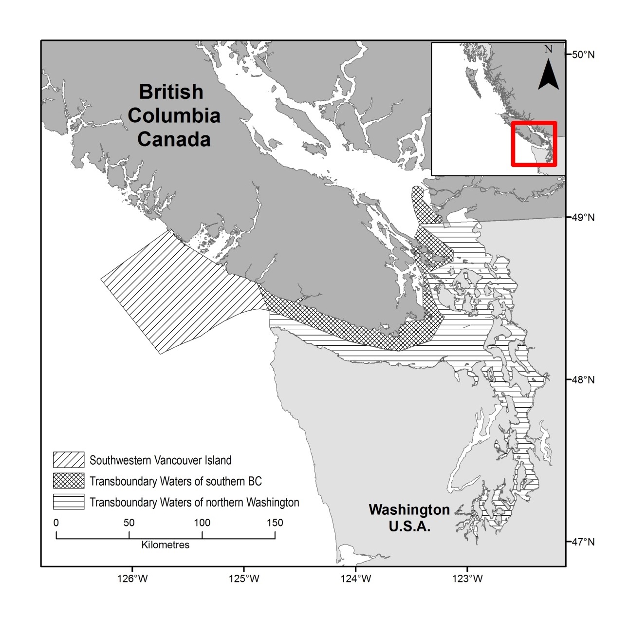 Map: Southern Resident Killer Whale critical habitat