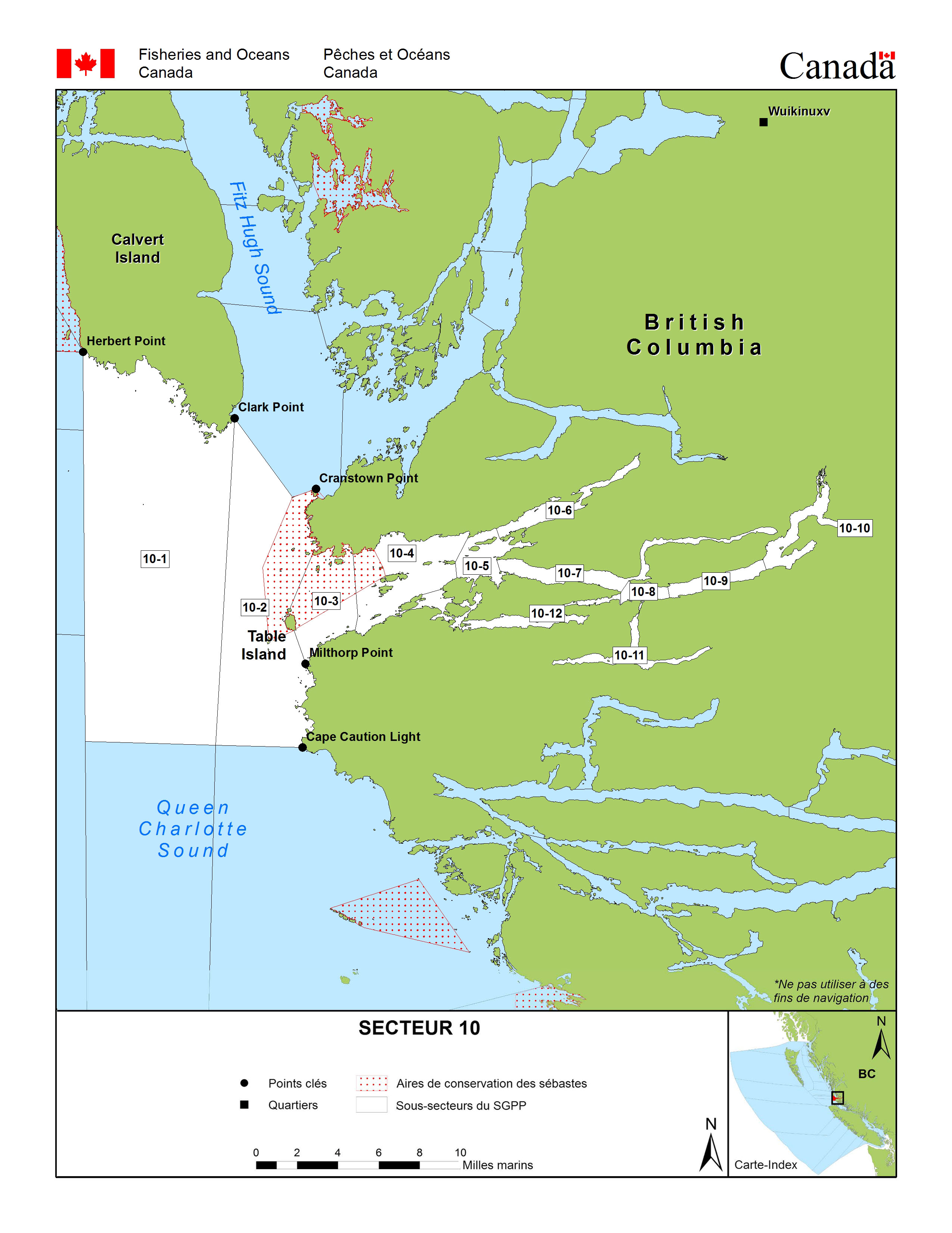 Carte: Secteur de gestion des pêches 10