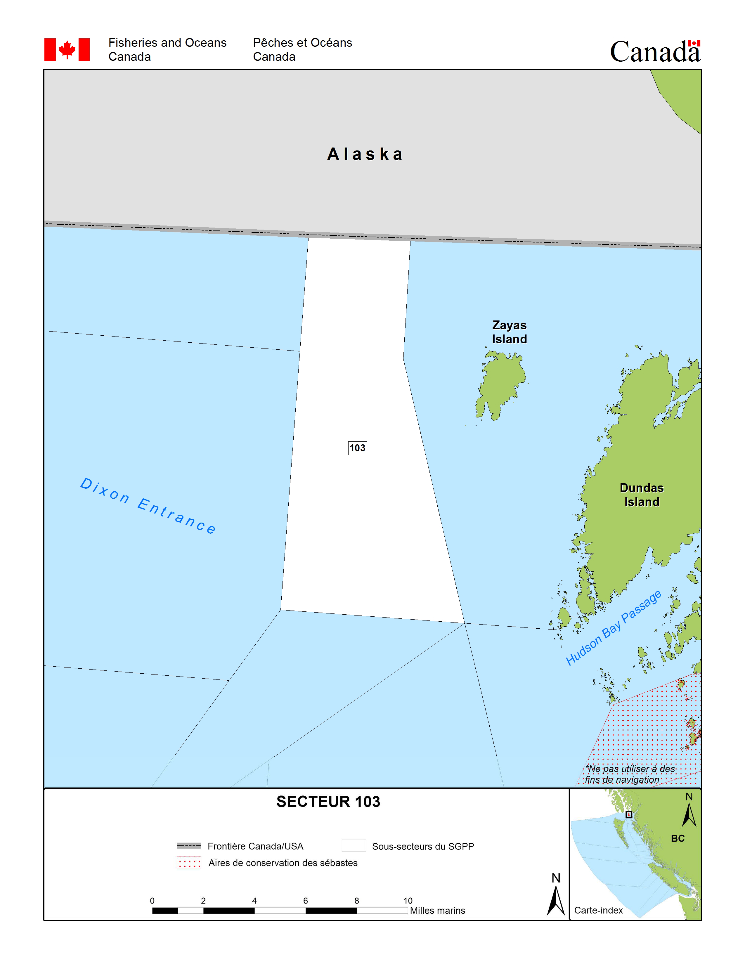 Carte: Secteur de gestion des pêches 103