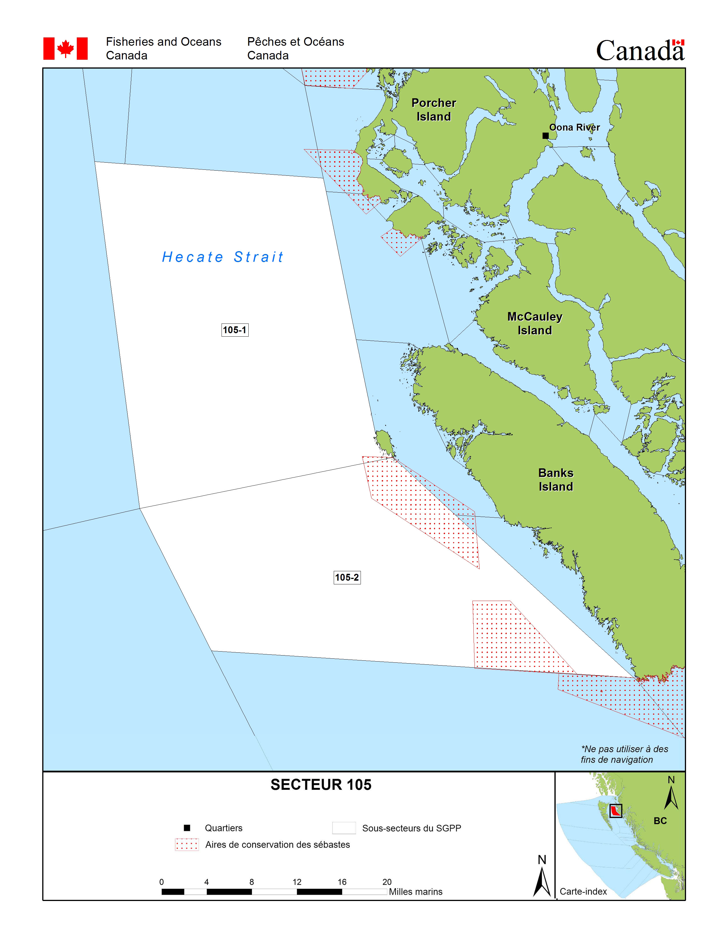 Carte: Secteur de gestion des pêches 105