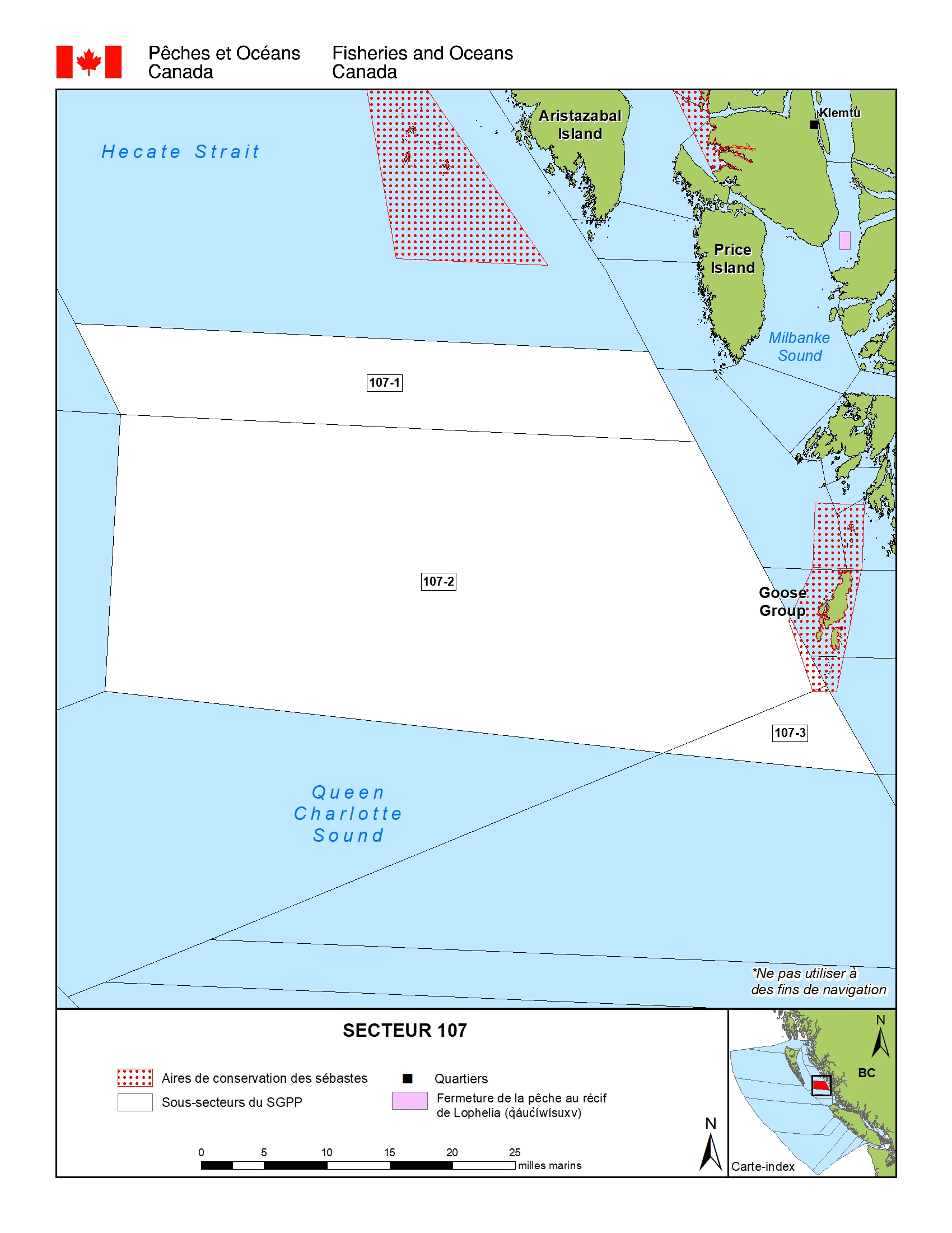 Carte: Secteur de gestion des pêches 107