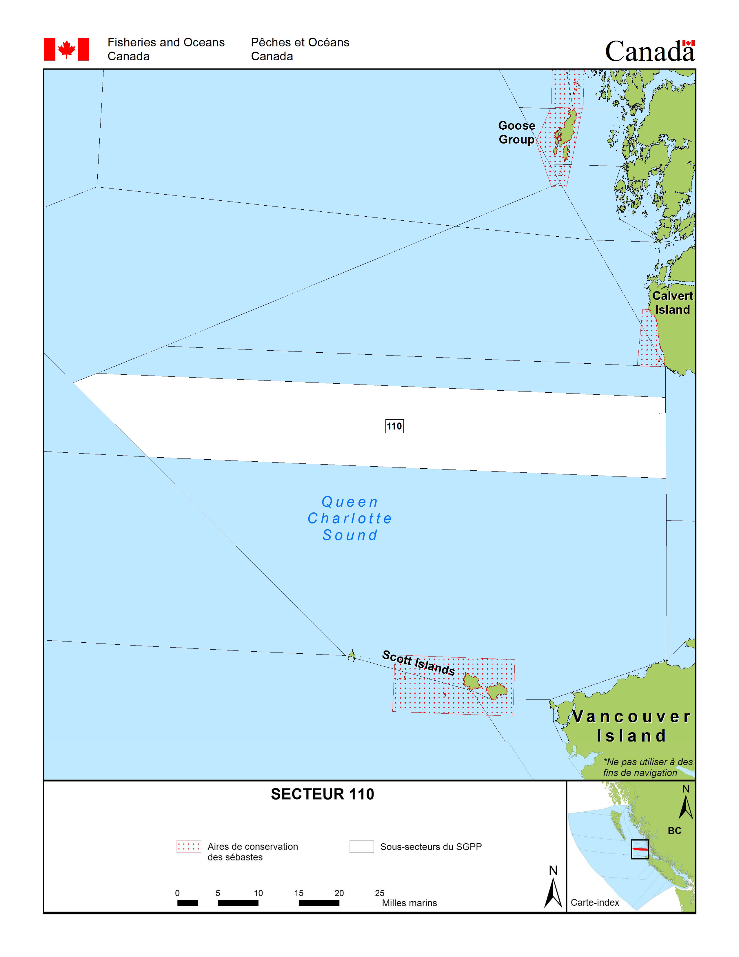 Carte: Secteur de gestion des pêches 110