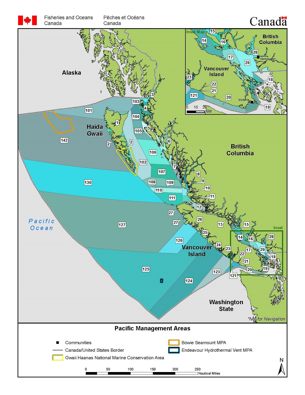 Pacific Fisheries Management Area maps, Pacific Region