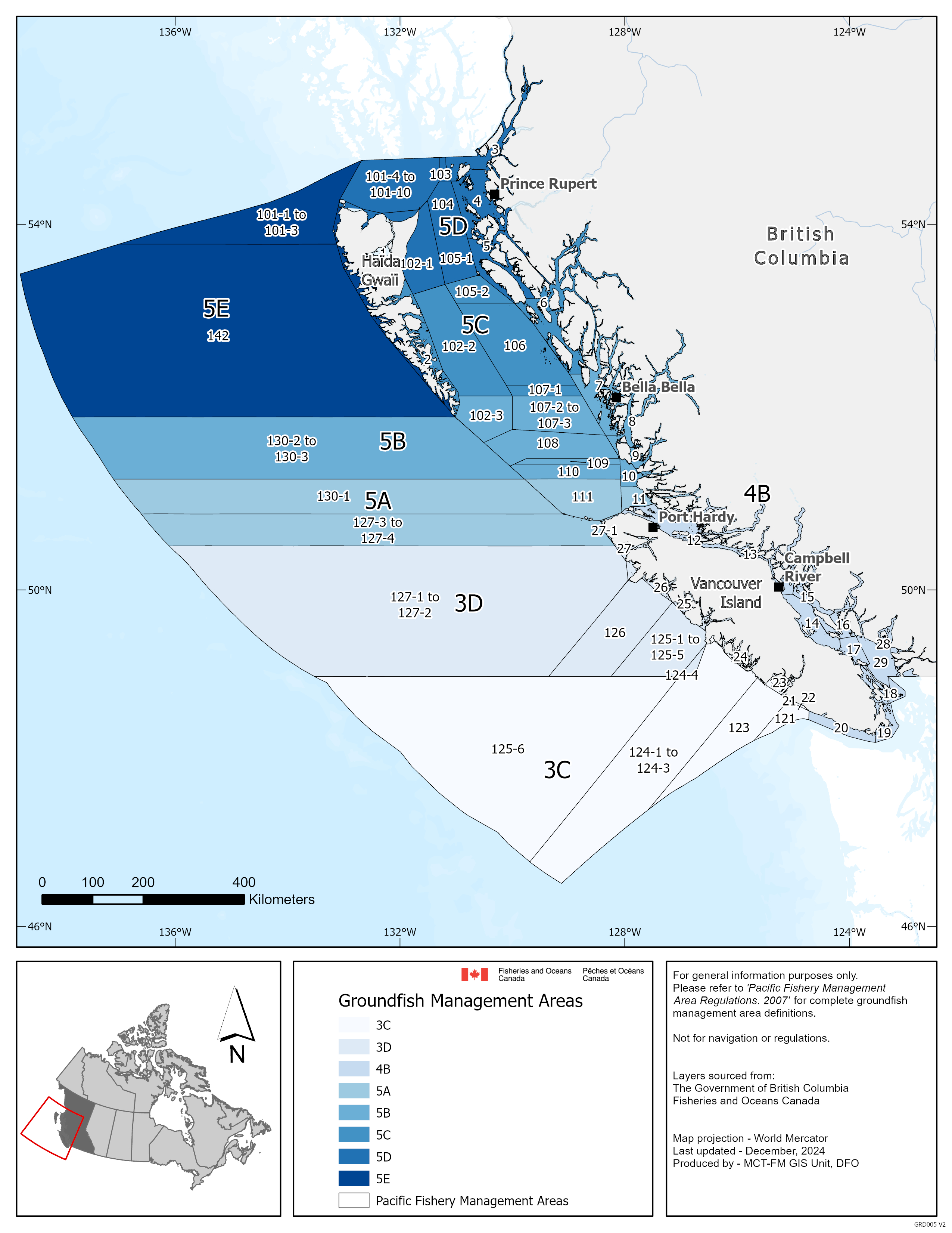 Groundfish management areas map