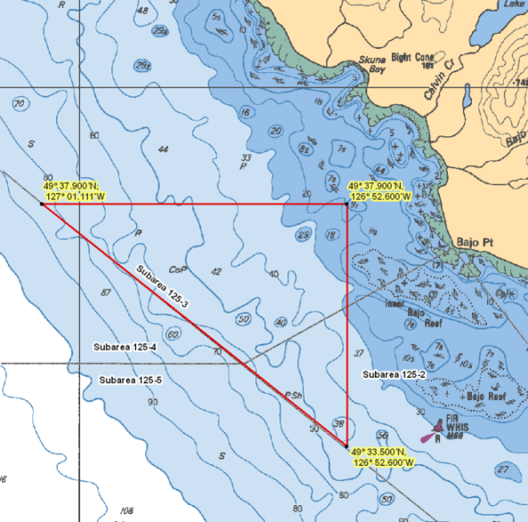 Map - West of Bajo Reef