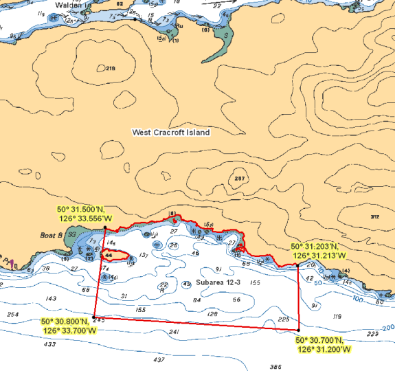 Map - West Cracroft Island - Boat Bay