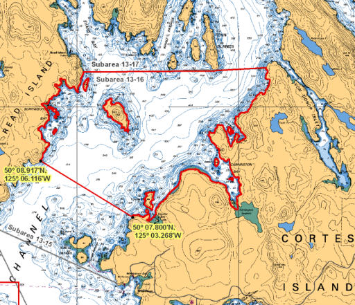 Carte - Îles Read - Cortes