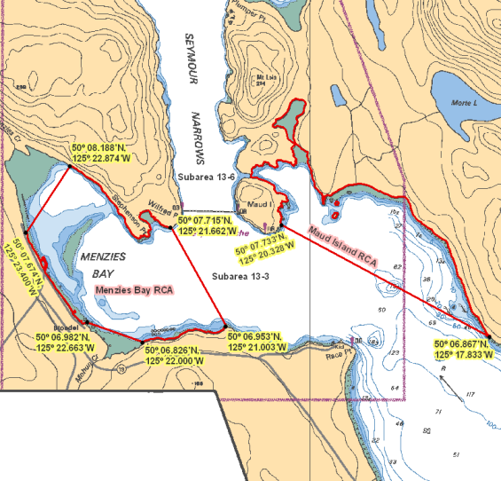 Map - Menzies Bay - Chart 3539 & Maud Island