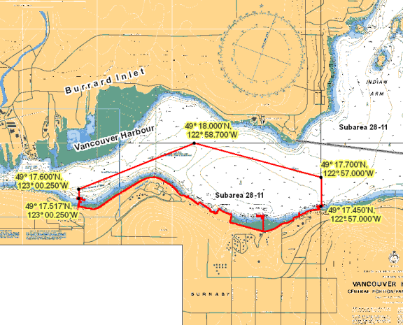 Burrard Inlet Depth Chart