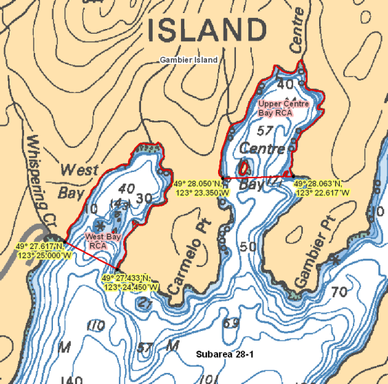 Map - West Bay - Upper Centre Bay