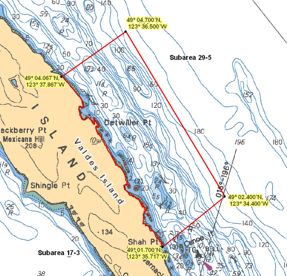 Map - Valdes Island East