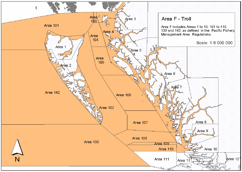 Commercial salmon fishing area maps (BC)