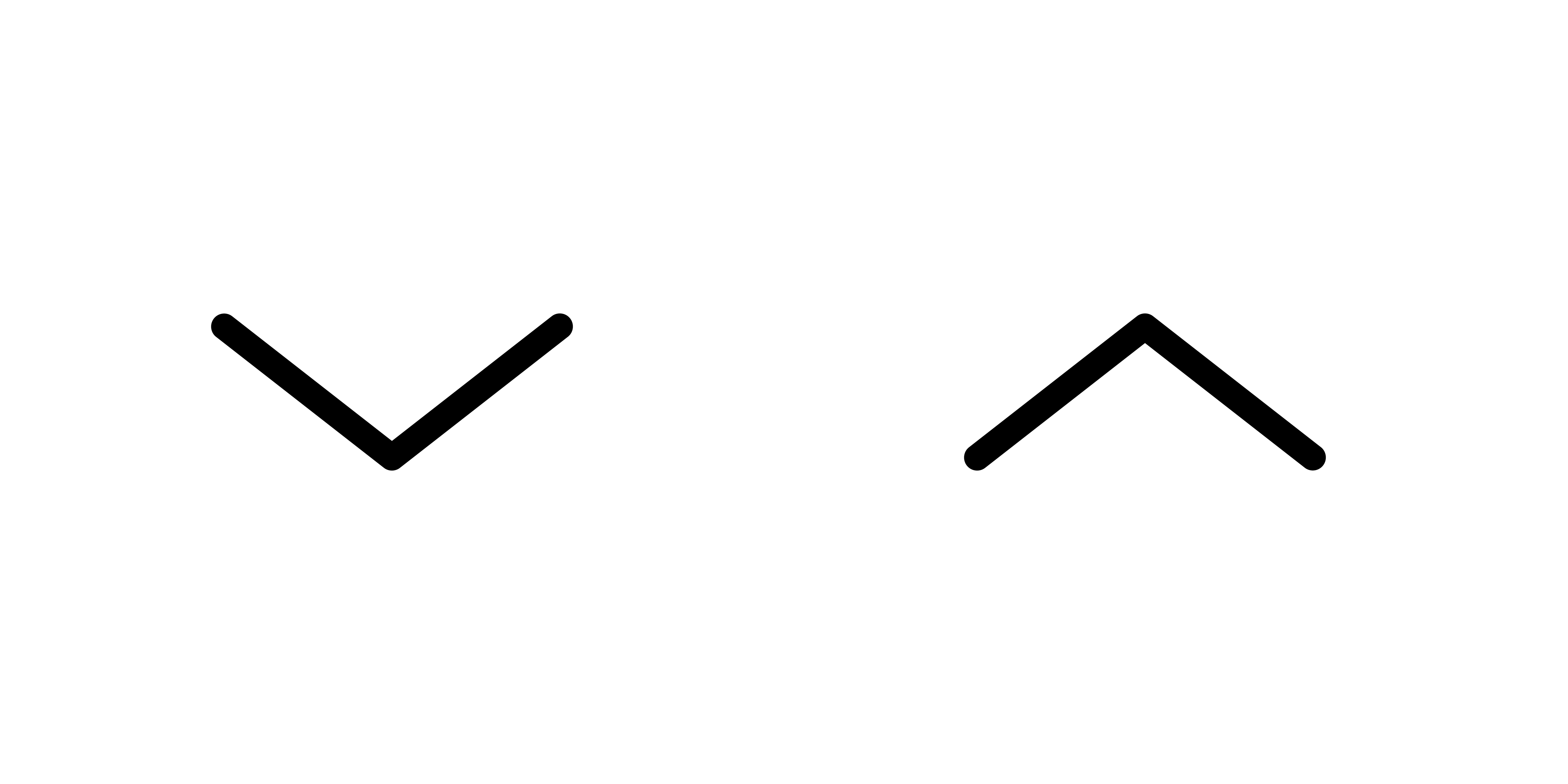 collapse or expand button: side by side angled brackets pointing down and up