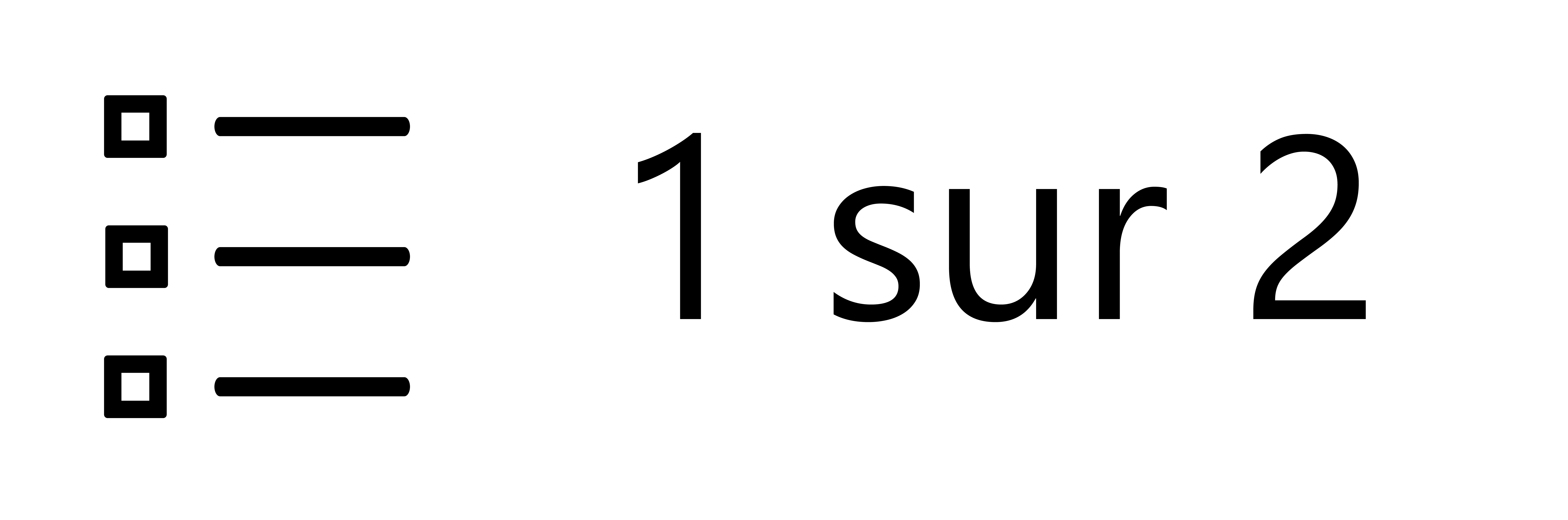 bouton de sélectionner une entité : Liste à puces à côté du texte « 1 de 2 »