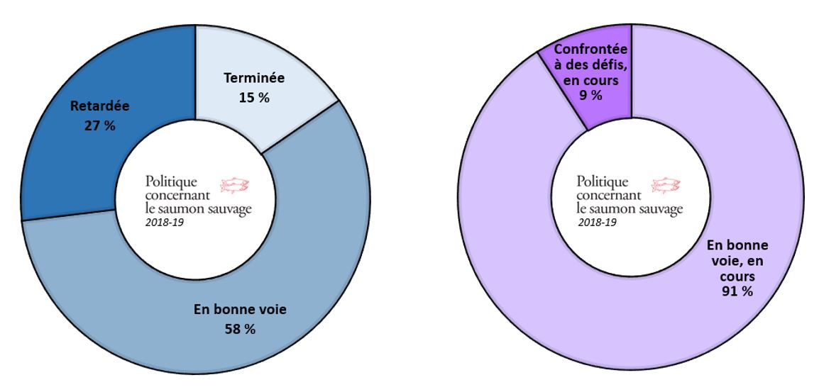 pie charts showing ontrack and ongoing activities