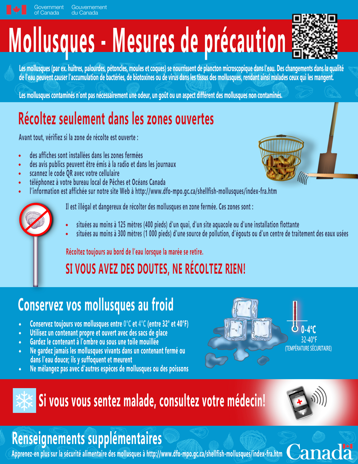 Affiche : Mollusques - mesures de précaution