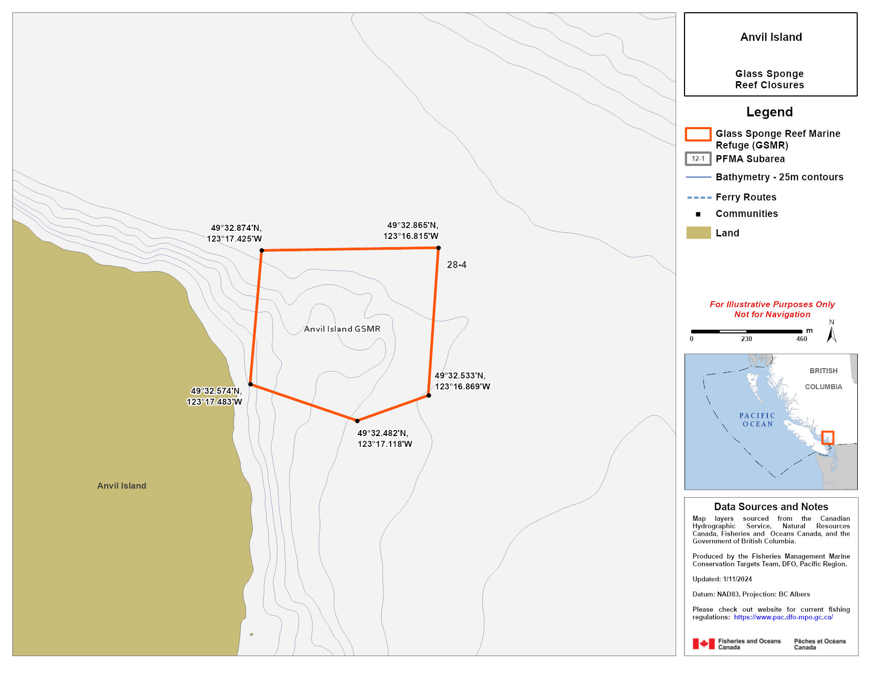 Map — Anvil Island Marine Refuge