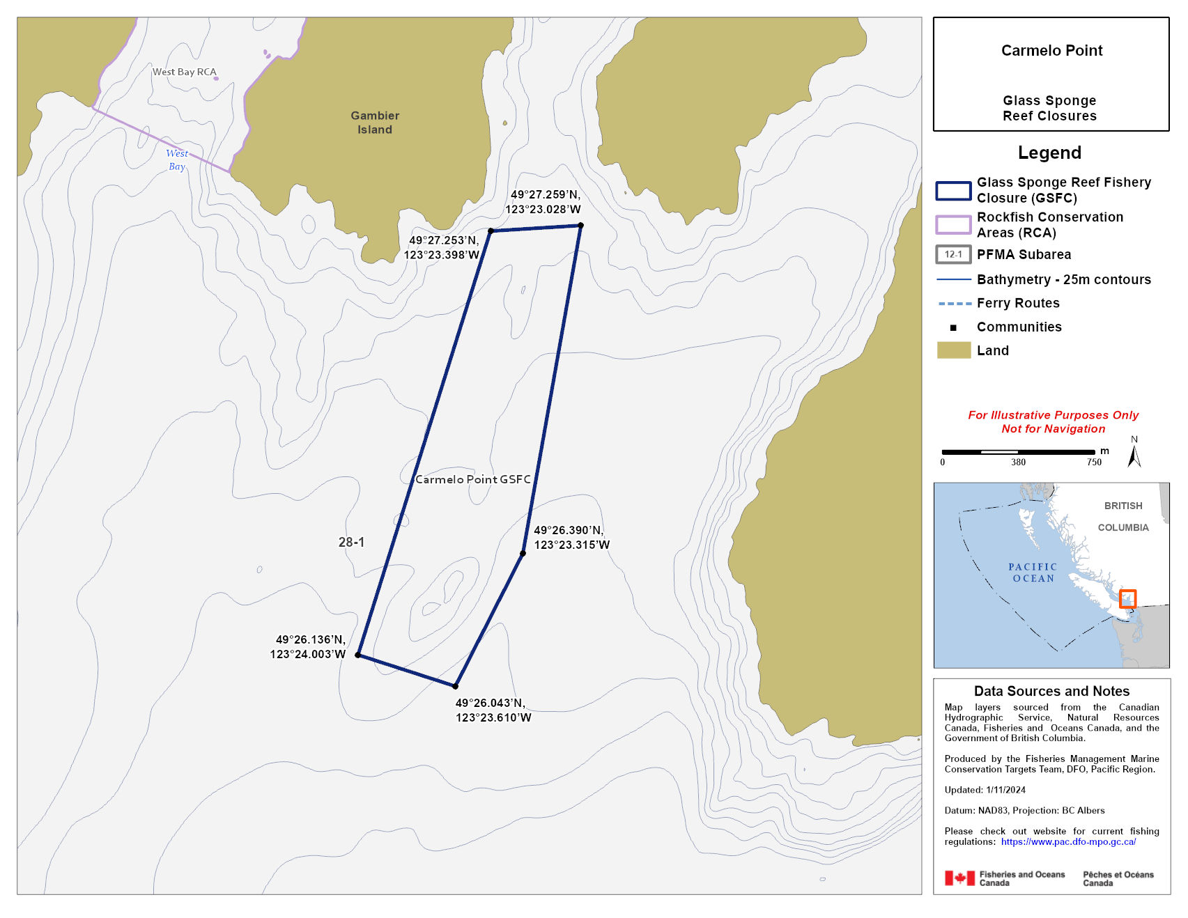 Map — Carmelo Point Fishery Closure