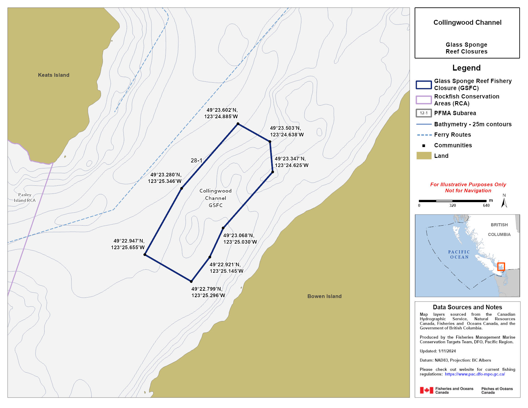 Map — Collingwood Channel Fishery Closure