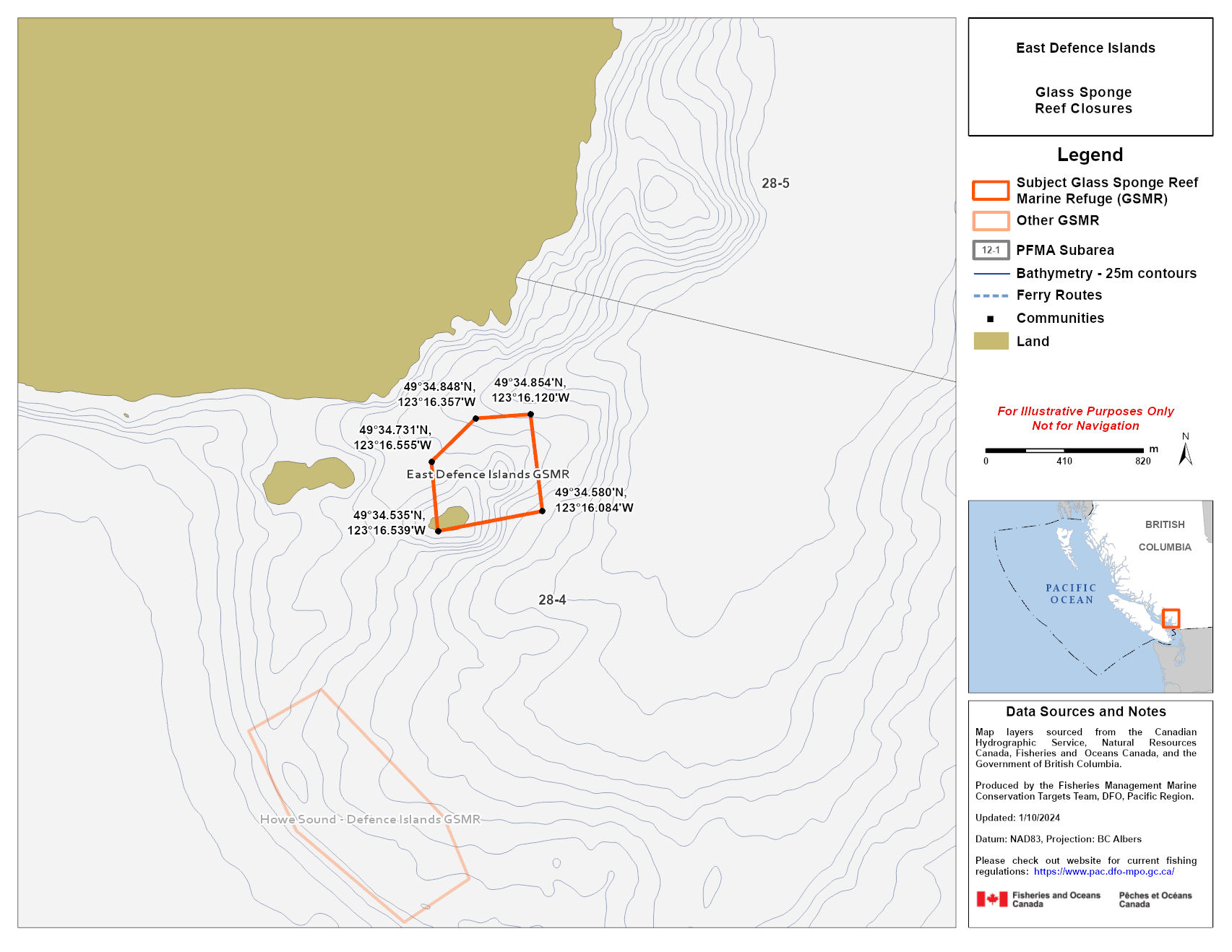 Map — East Defence Islands Marine Refuge
