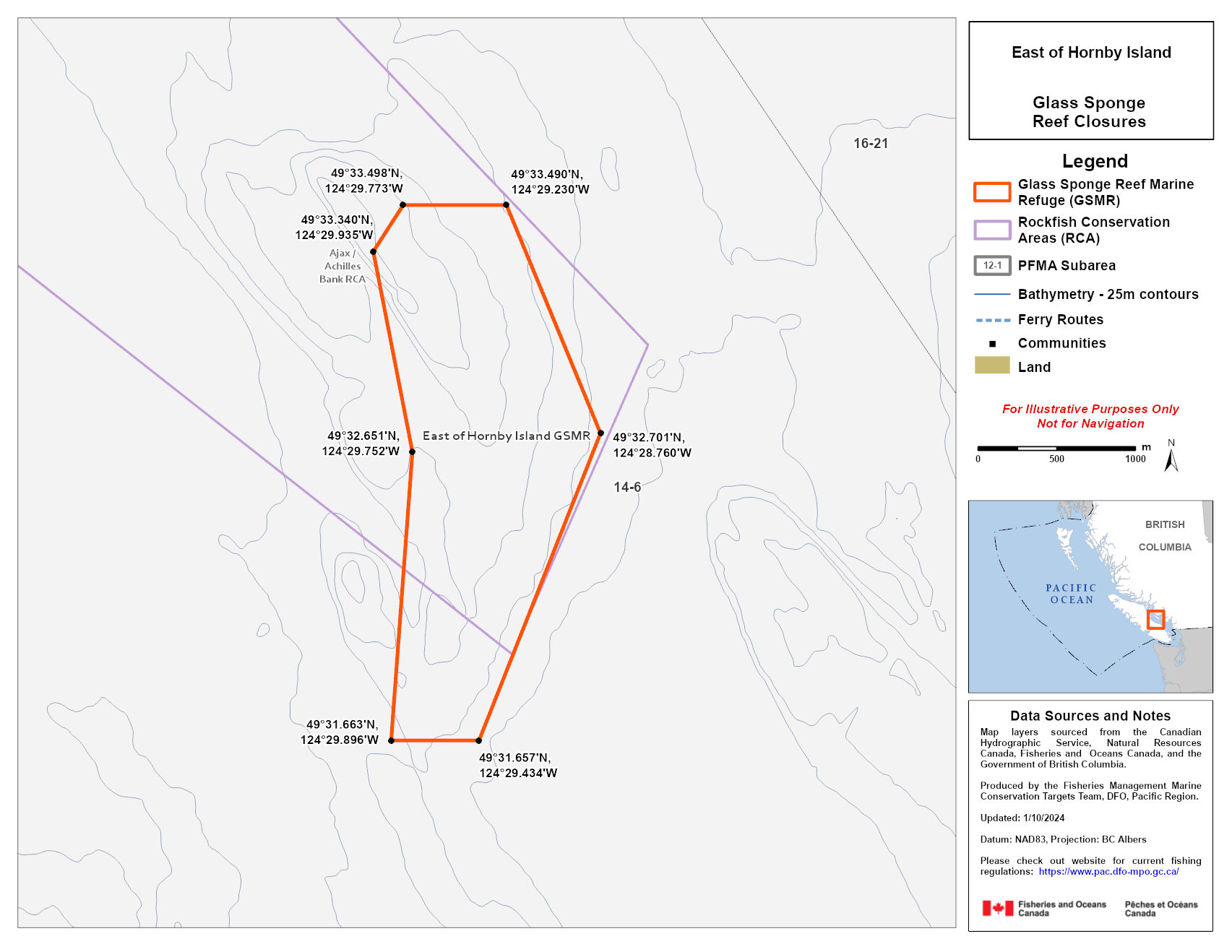 Map — Hornby Island Marine Refuge
