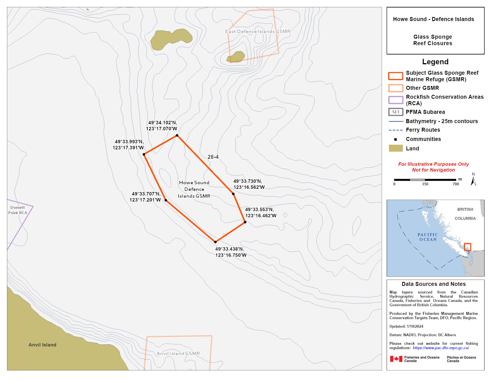 Map — Howe Sound - Defence Islands Marine Refuge
