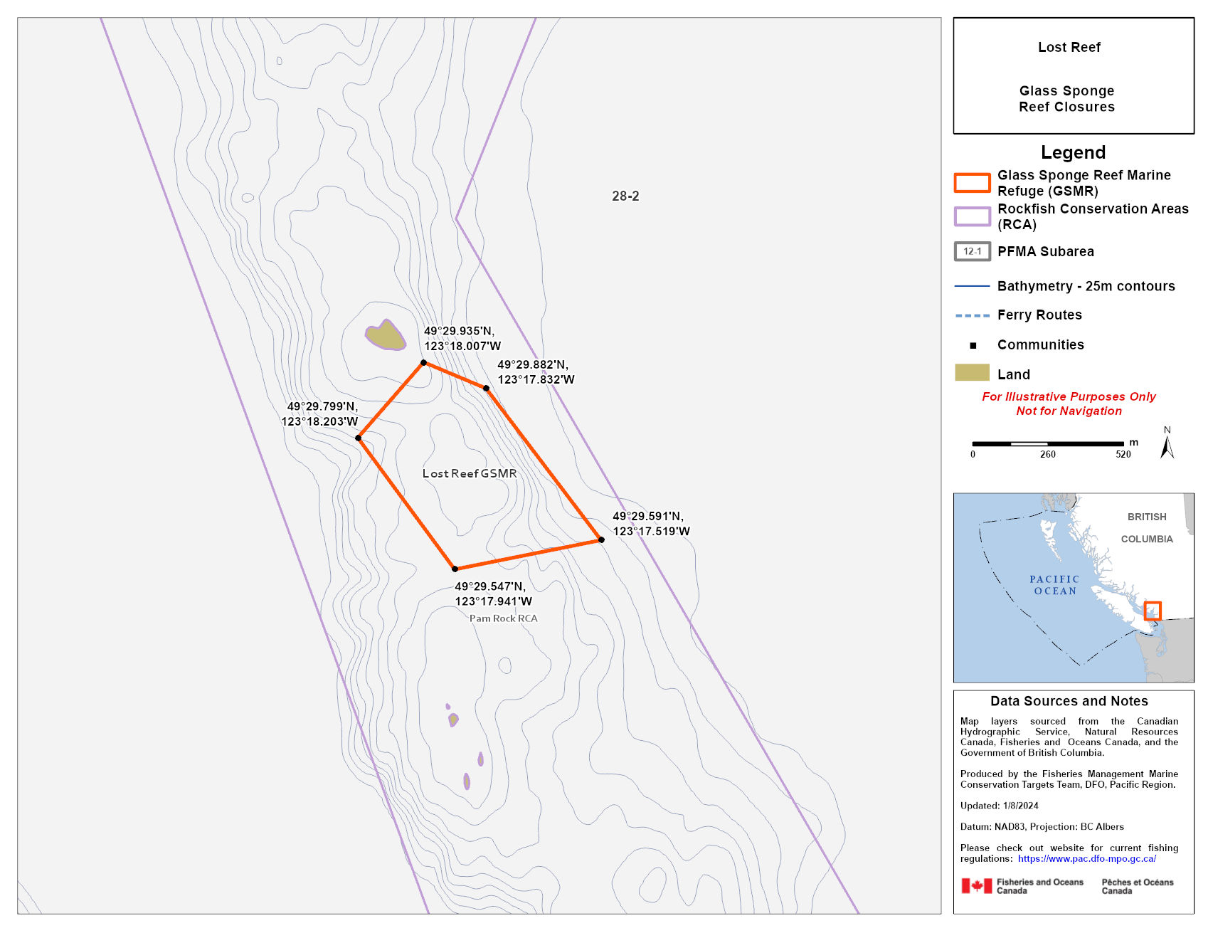 Map — Lost Reef Marine Refuge