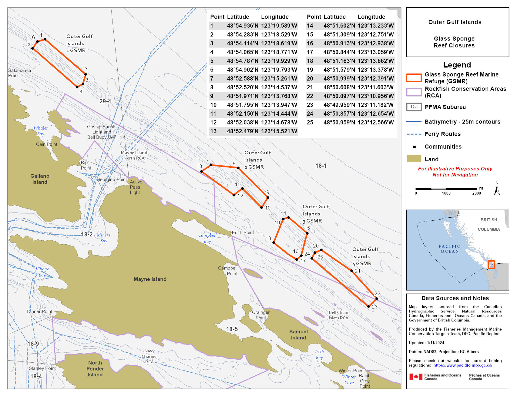 Map — Outer Gulf Islands Marine Refuge