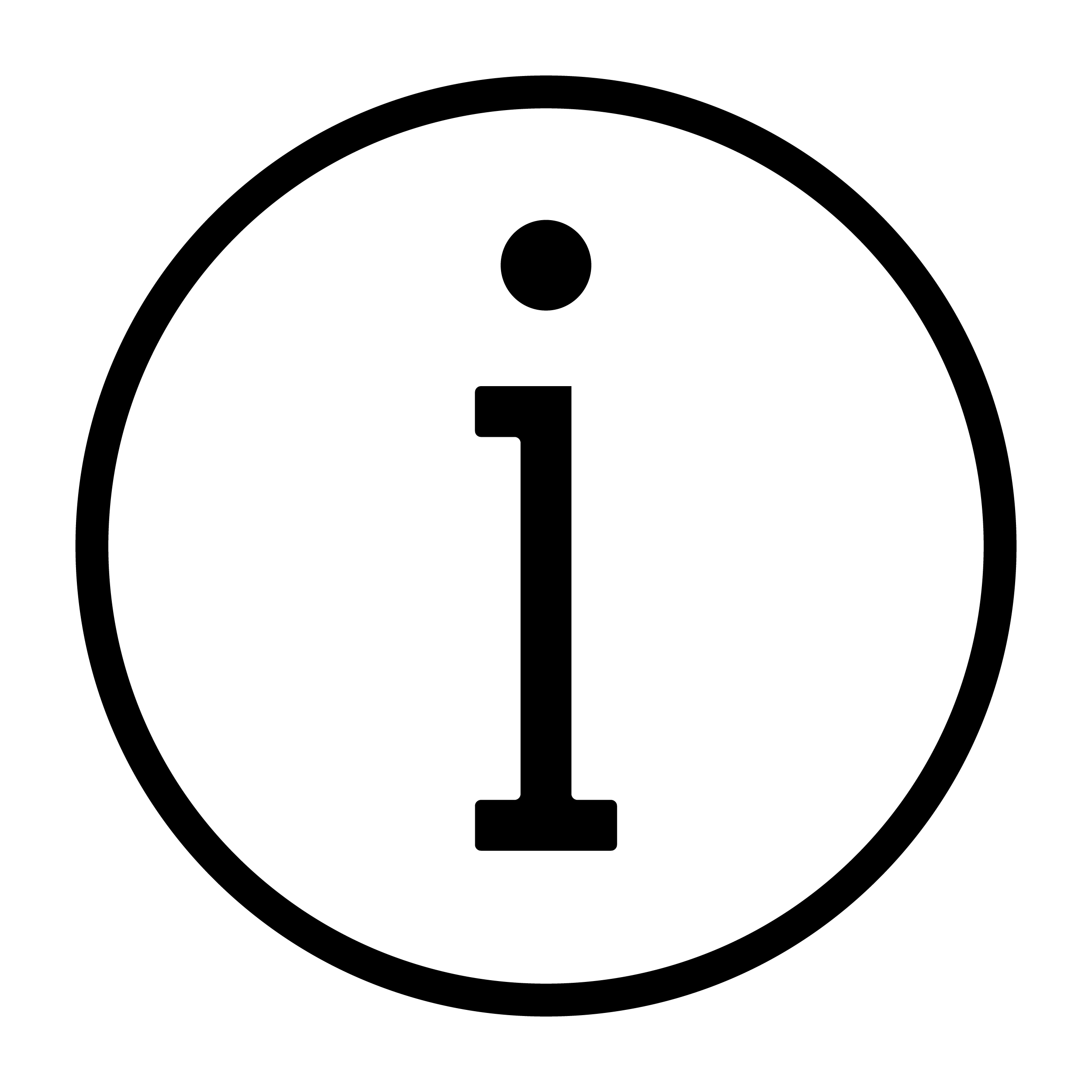 about button: a letter i