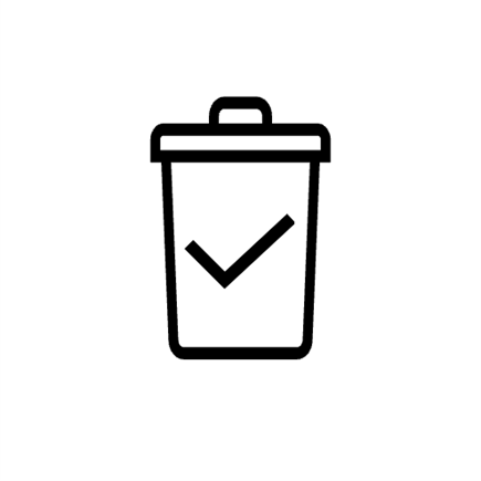 Bouton Effacer la sélection (afficher/masquer les colonnes du tableau) : une coche au-dessus d'une poubelle