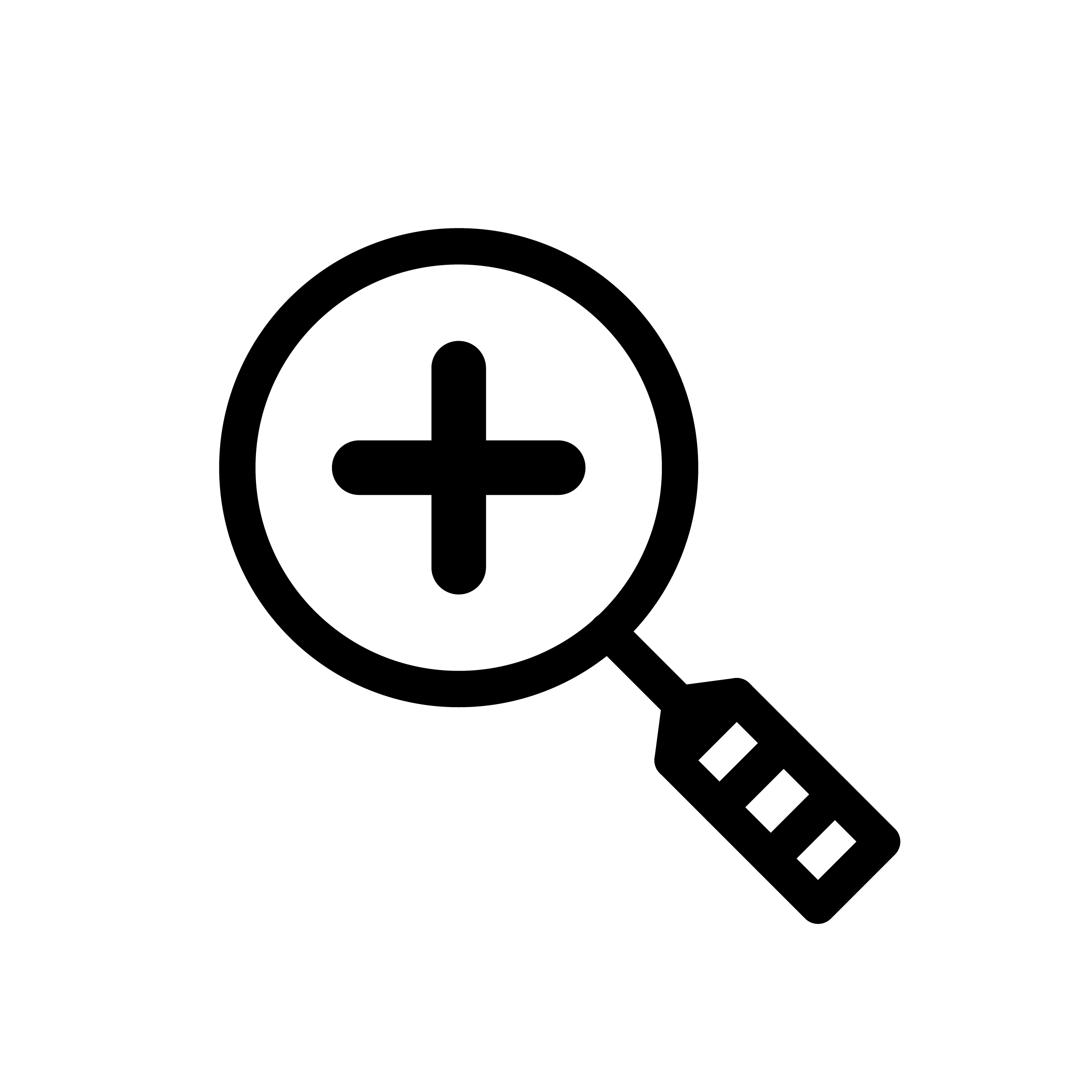 bouton pour agrandir la fenêtre contextuelle: un symbole d'addition au-dessus d'une loupe