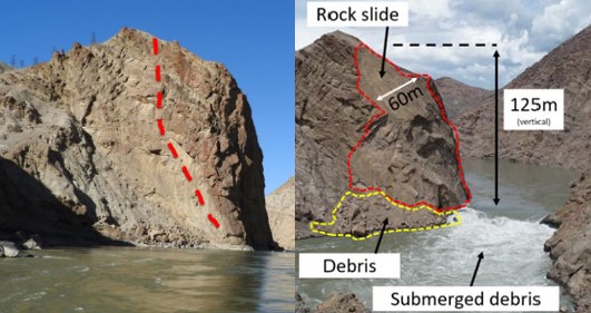 Diagram: Big Bar landslide